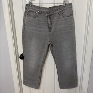 Madewell The Curvy '90s Straight Jean Asymmetric Waist Heywood Wash Size 32